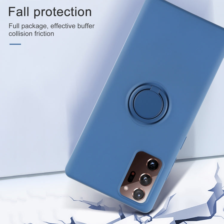 For Samsung Galaxy S20 FE Solid Color Liquid Silicone Shockproof Full Coverage Protective Case with Ring Holder