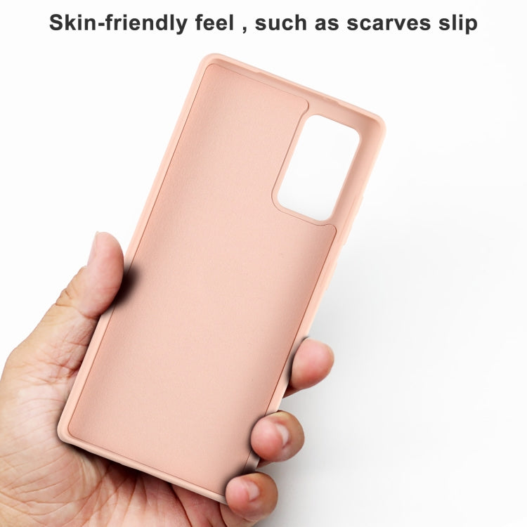 For Samsung Galaxy S20 FE Solid Color Liquid Silicone Shockproof Full Coverage Protective Case with Ring Holder & Lanyard