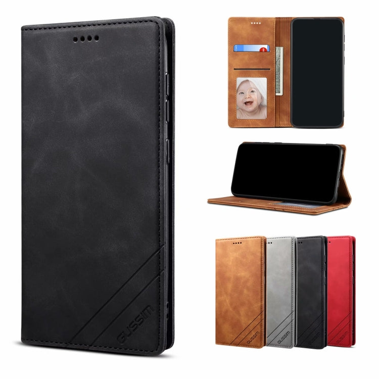 For Samsung Galaxy S20 FE GUSSIM GS-001 Business Style Horizontal Flip Skin Feel PU Leather Case with Holder & Card Slots & Wallet & Photo Frame