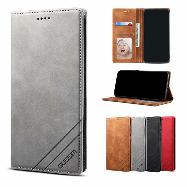For Samsung Galaxy S20 FE GUSSIM GS-001 Business Style Horizontal Flip Skin Feel PU Leather Case with Holder & Card Slots & Wallet & Photo Frame