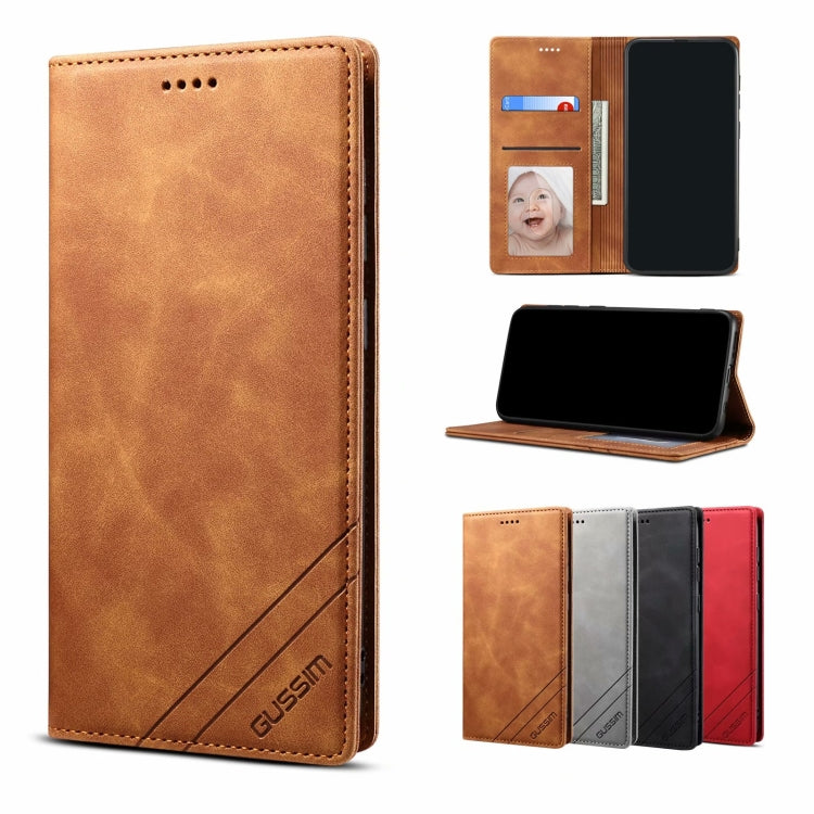 For Samsung Galaxy S20 FE GUSSIM GS-001 Business Style Horizontal Flip Skin Feel PU Leather Case with Holder & Card Slots & Wallet & Photo Frame