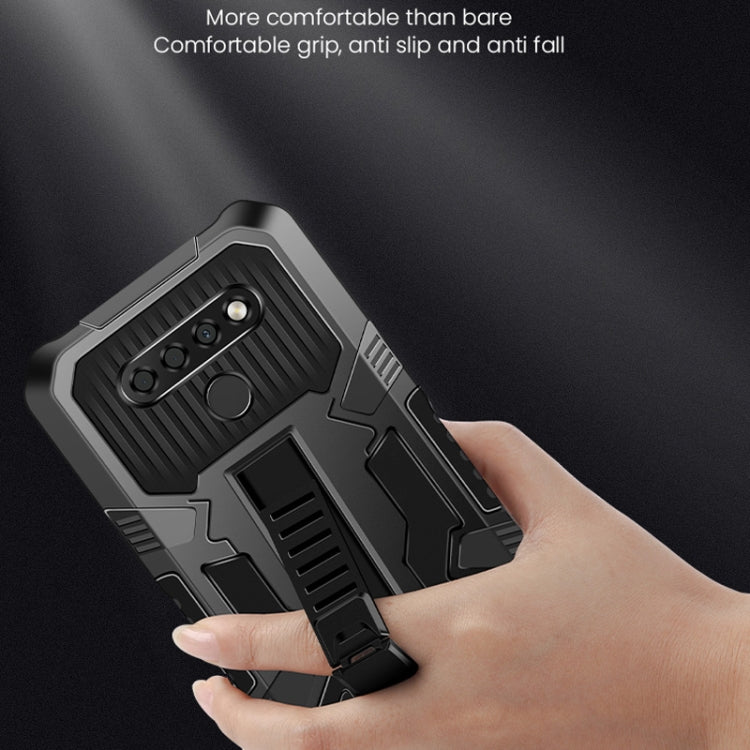 For LG K31 Vanguard Warrior All Inclusive Double-color Shockproof TPU + PC Protective Case with Holder