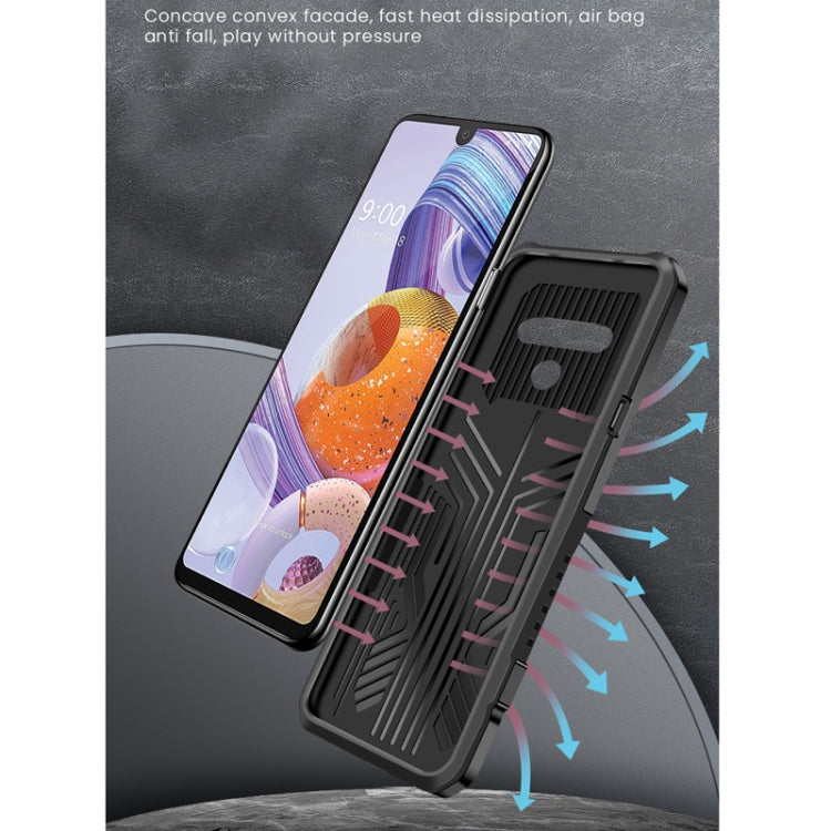 For LG K31 Vanguard Warrior All Inclusive Double-color Shockproof TPU + PC Protective Case with Holder