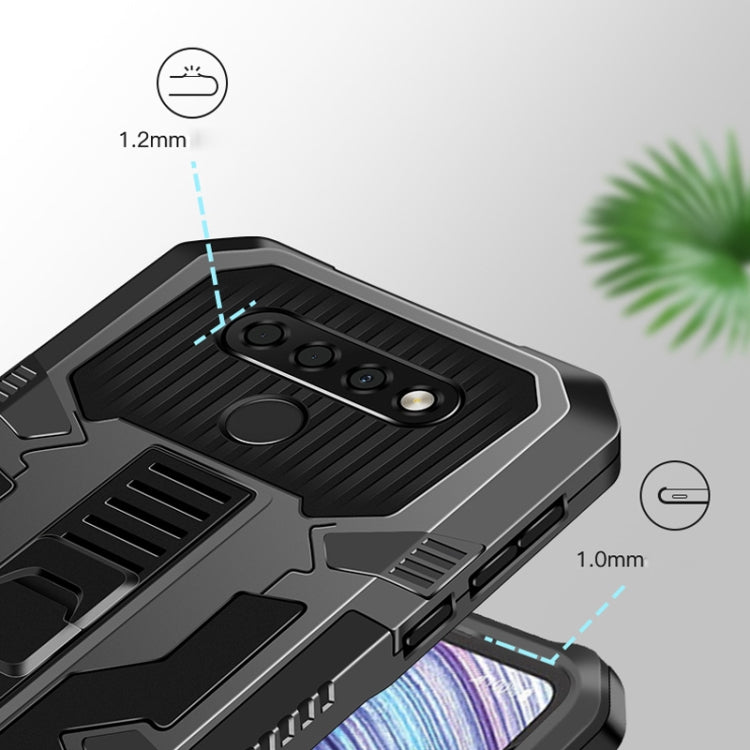 For LG K31 Vanguard Warrior All Inclusive Double-color Shockproof TPU + PC Protective Case with Holder