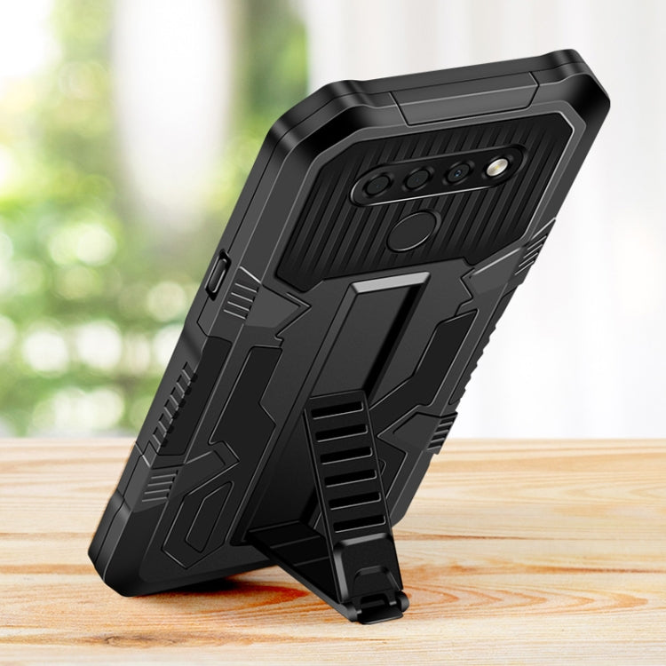 For LG K41S Vanguard Warrior All Inclusive Double-color Shockproof TPU + PC Protective Case with Holder