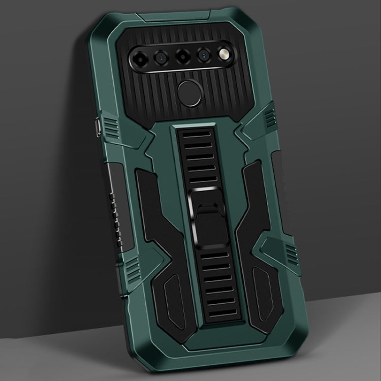 For LG K61 Vanguard Warrior All Inclusive Double-color Shockproof TPU + PC Protective Case with Holder
