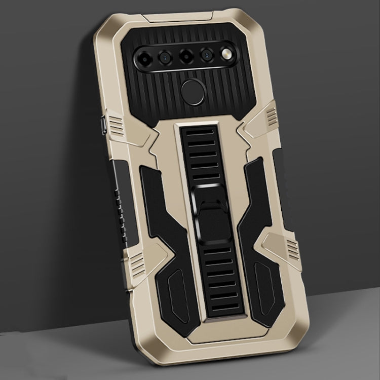 For LG K61 Vanguard Warrior All Inclusive Double-color Shockproof TPU + PC Protective Case with Holder