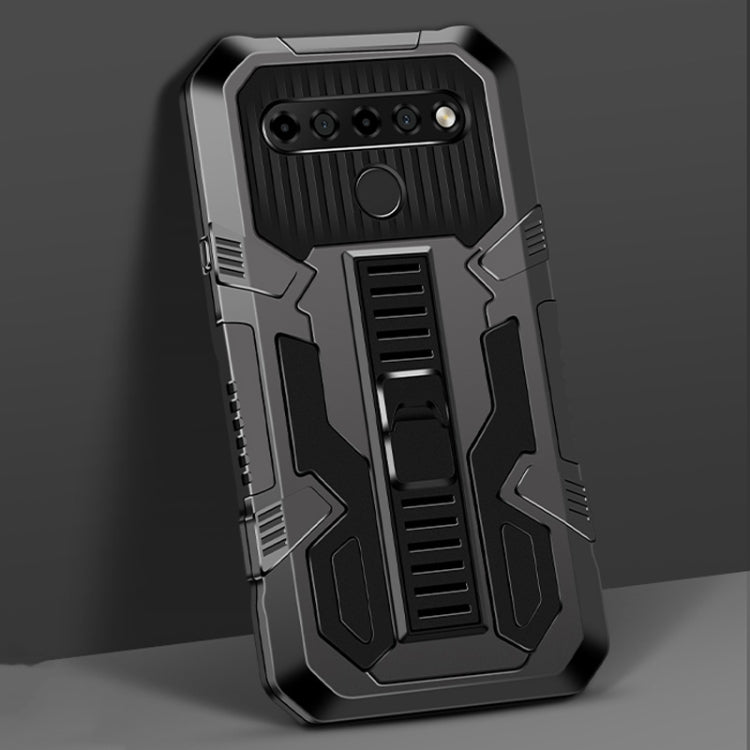 For LG K61 Vanguard Warrior All Inclusive Double-color Shockproof TPU + PC Protective Case with Holder