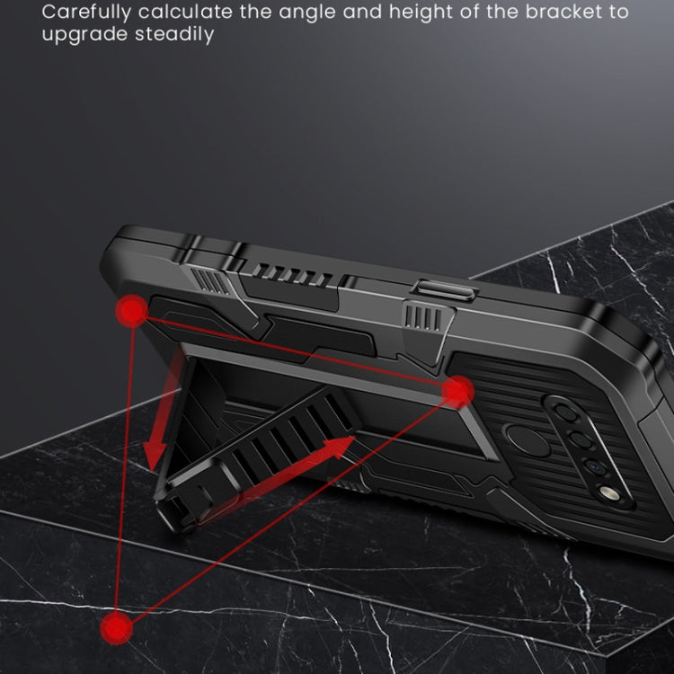 For LG K61 Vanguard Warrior All Inclusive Double-color Shockproof TPU + PC Protective Case with Holder