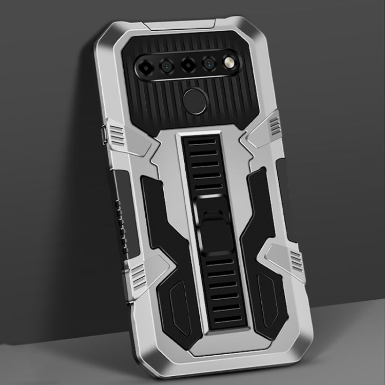 For LG K61 Vanguard Warrior All Inclusive Double-color Shockproof TPU + PC Protective Case with Holder