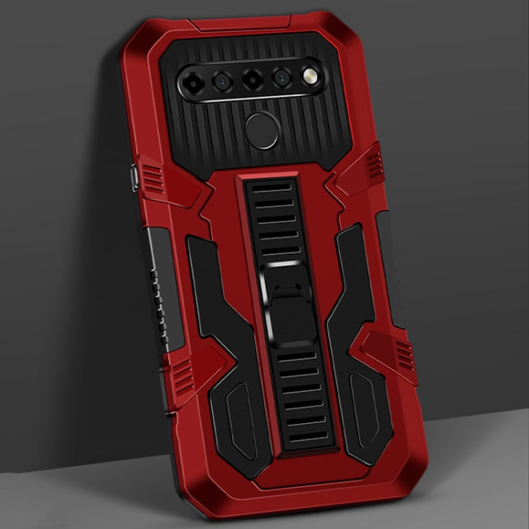 For LG K61 Vanguard Warrior All Inclusive Double-color Shockproof TPU + PC Protective Case with Holder