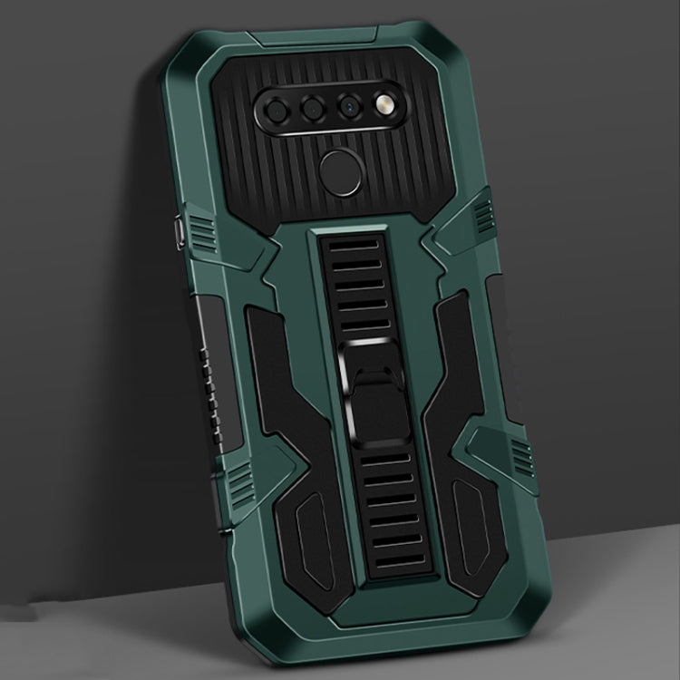 For LG Stylo 6 Vanguard Warrior All Inclusive Double-color Shockproof TPU + PC Protective Case with Holder