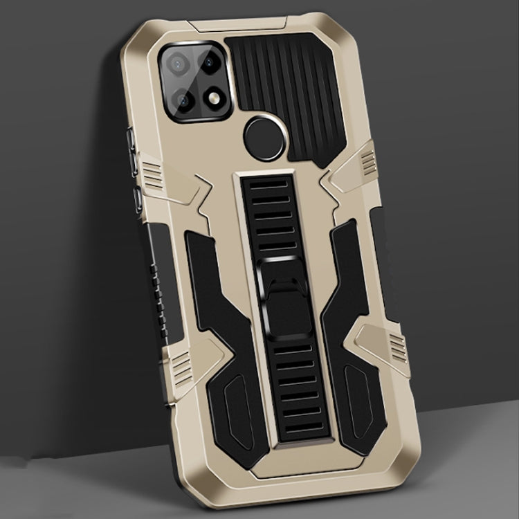 For OPPO A15 Vanguard Warrior All Inclusive Double-color Shockproof TPU + PC Protective Case with Holder