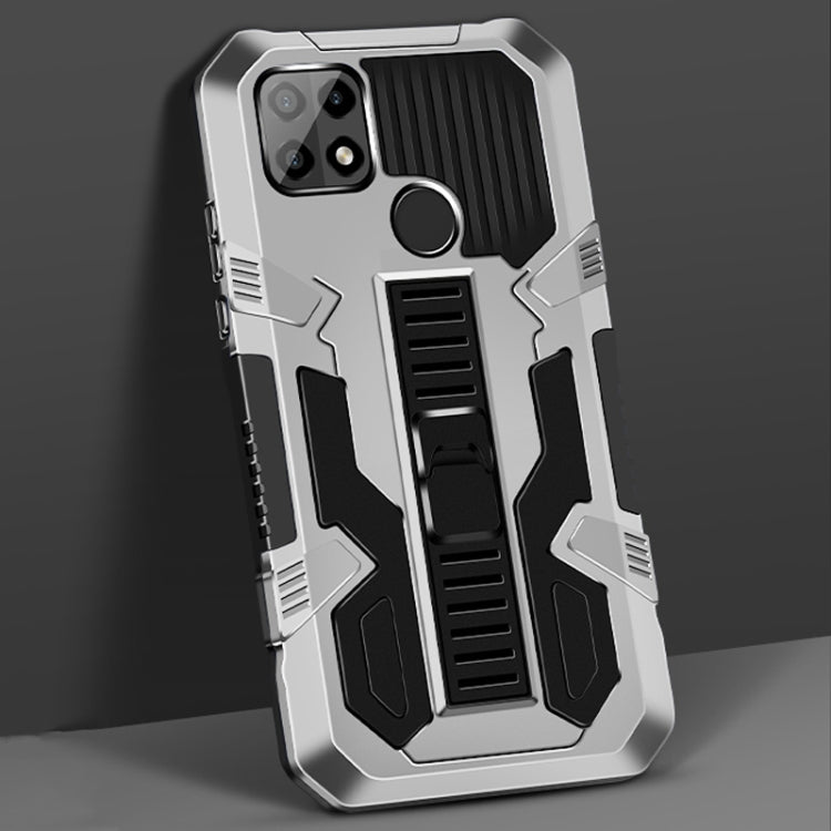 For OPPO A15 Vanguard Warrior All Inclusive Double-color Shockproof TPU + PC Protective Case with Holder