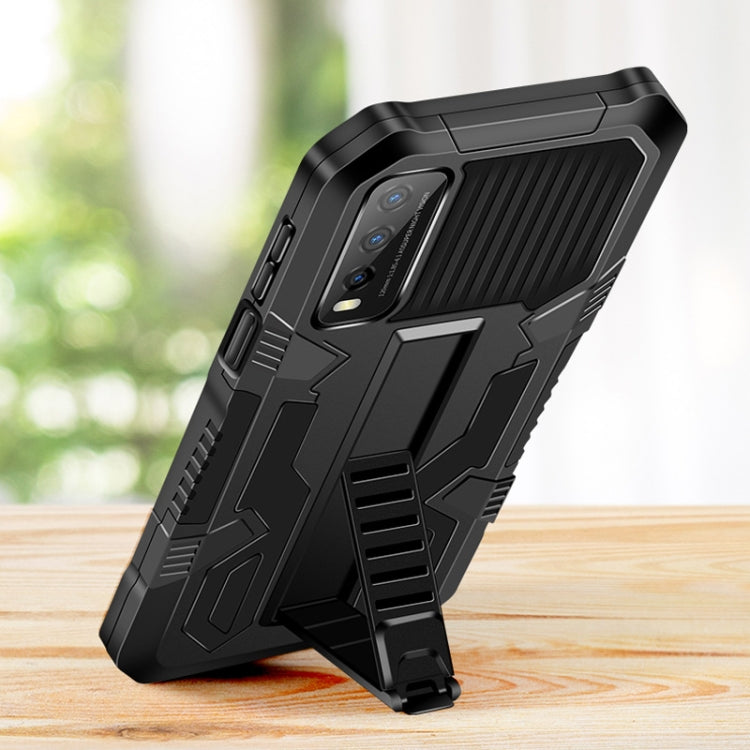 For vivo V19 Vanguard Warrior All Inclusive Double-color Shockproof TPU + PC Protective Case with Holder