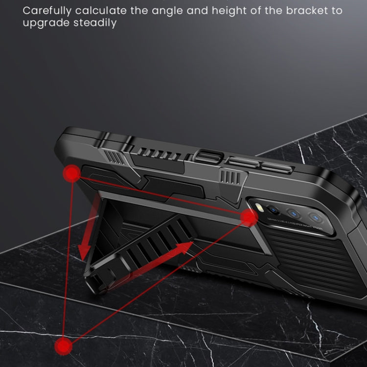 For vivo V19 Vanguard Warrior All Inclusive Double-color Shockproof TPU + PC Protective Case with Holder