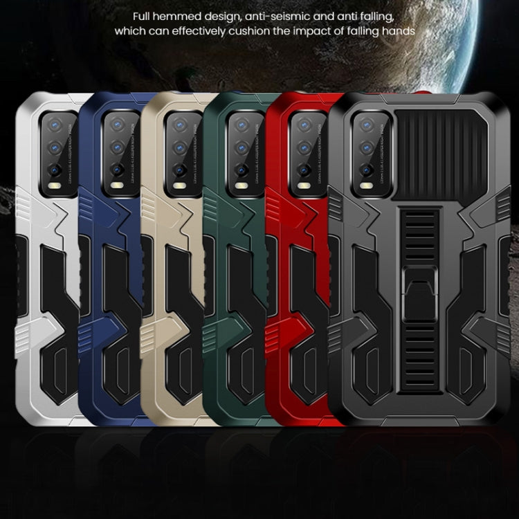 For vivo V19 Vanguard Warrior All Inclusive Double-color Shockproof TPU + PC Protective Case with Holder