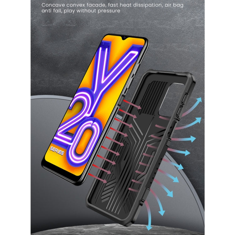 For vivo V19 Vanguard Warrior All Inclusive Double-color Shockproof TPU + PC Protective Case with Holder