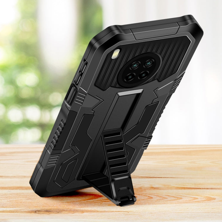 For Huawei P40 Pro Vanguard Warrior All Inclusive Double-color Shockproof TPU + PC Protective Case with Holder