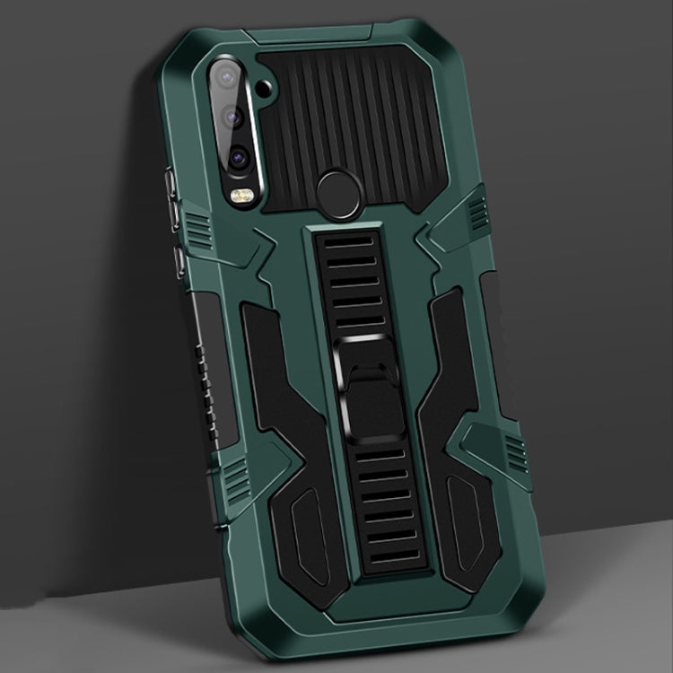 For Motorola Moto G8 Power Lite Vanguard Warrior All Inclusive Double-color Shockproof TPU + PC Protective Case with Holder