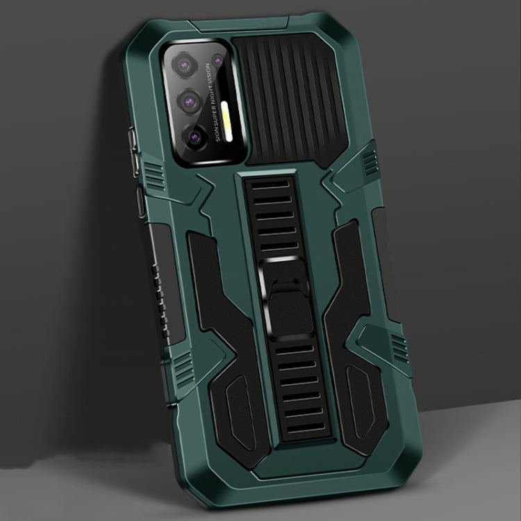 For Motorola Moto G9 Plus Vanguard Warrior All Inclusive Double-color Shockproof TPU + PC Protective Case with Holder
