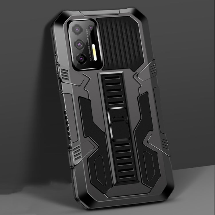 For Motorola Moto G9 Plus Vanguard Warrior All Inclusive Double-color Shockproof TPU + PC Protective Case with Holder