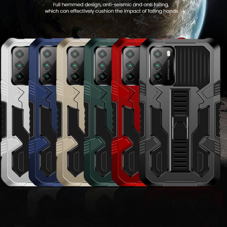 For Xiaomi Mi 10T Vanguard Warrior All Inclusive Double-color Shockproof TPU + PC Protective Case with Holder