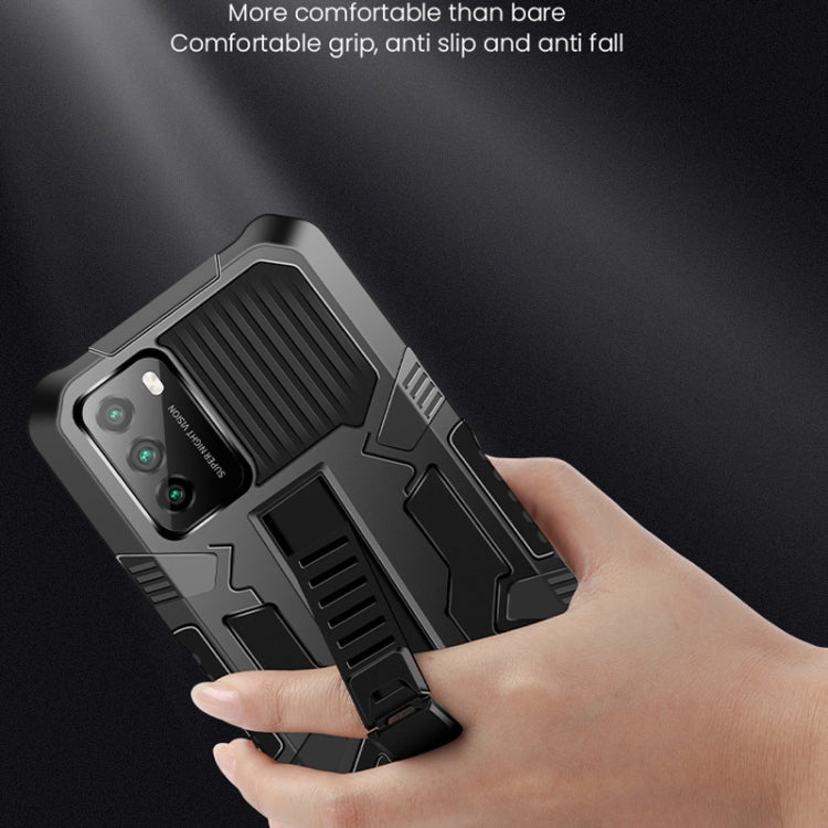 For Xiaomi Mi 10T Vanguard Warrior All Inclusive Double-color Shockproof TPU + PC Protective Case with Holder