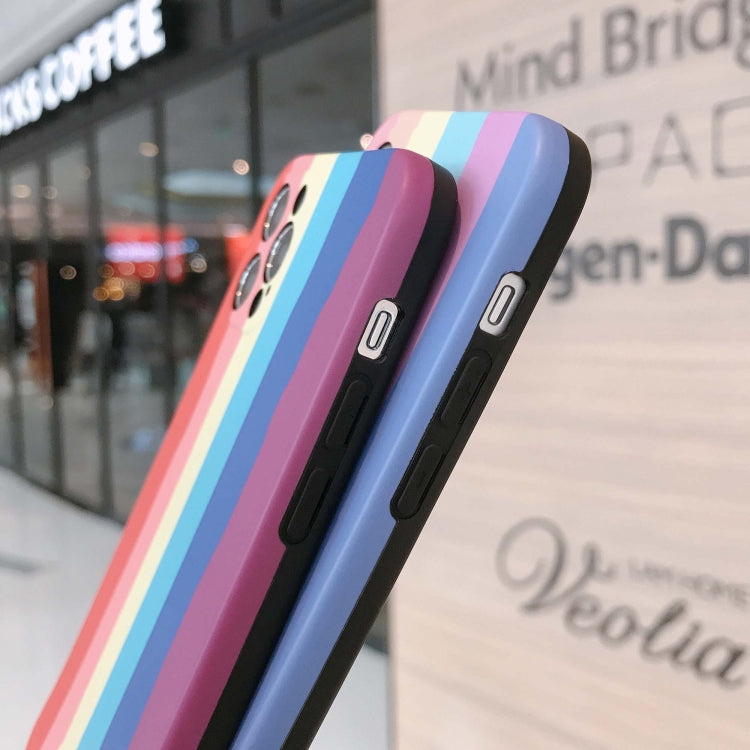 For iPhone 12 Rainbow IMD Shockproof TPU Protective Case with Lanyard