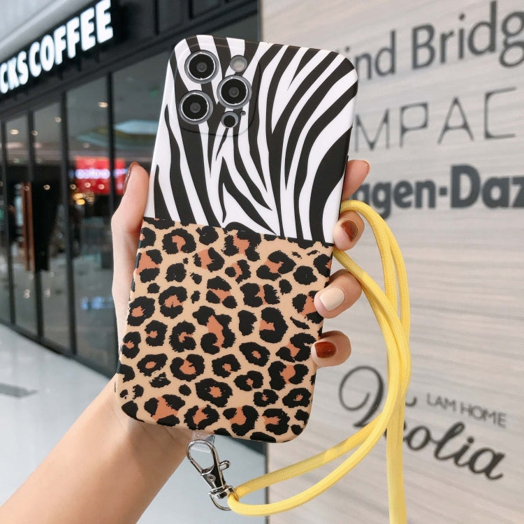 Animal Texture IMD Shockproof TPU Protective Case with Lanyard For iPhone 11