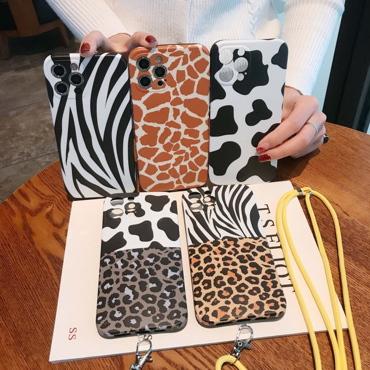Animal Texture IMD Shockproof TPU Protective Case with Lanyard For iPhone 11