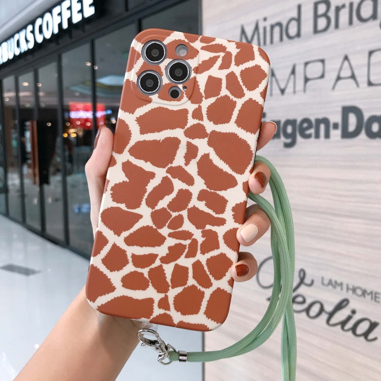 Animal Texture IMD Shockproof TPU Protective Case with Lanyard For iPhone 11 Pro