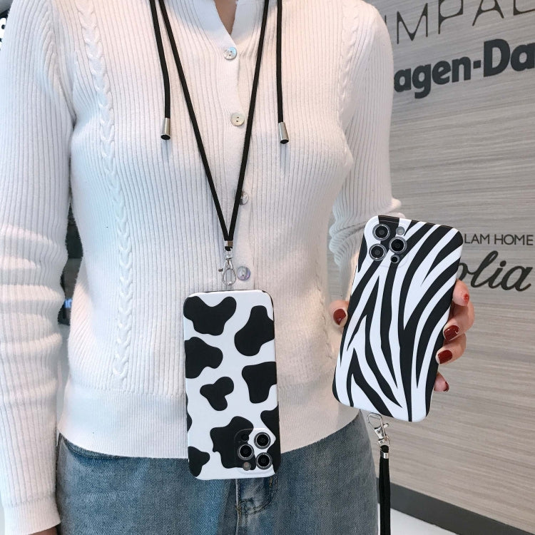 Animal Texture IMD Shockproof TPU Protective Case with Lanyard For iPhone 11 Pro