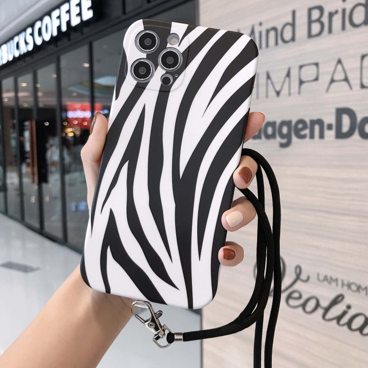 Animal Texture IMD Shockproof TPU Protective Case with Lanyard For iPhone 11 Pro Max