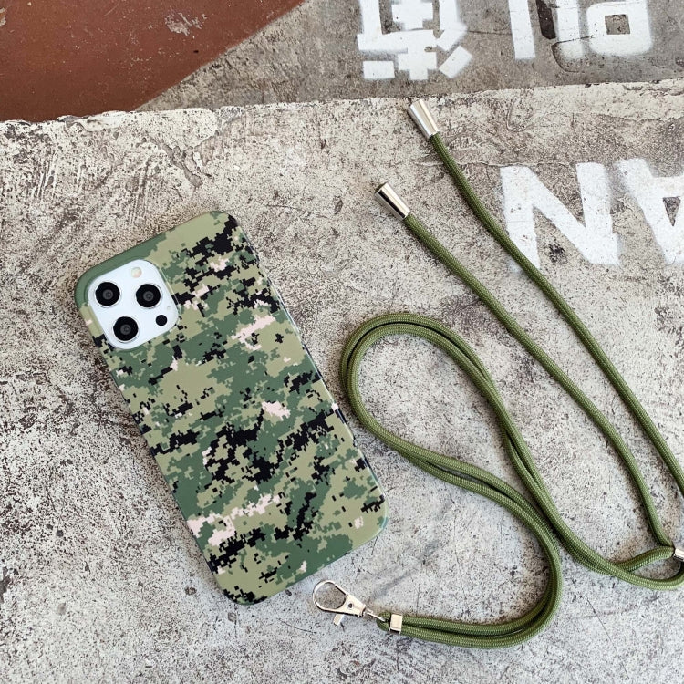 Camouflage Pattern IMD Shockproof TPU Protective Case with Lanyard For iPhone 11
