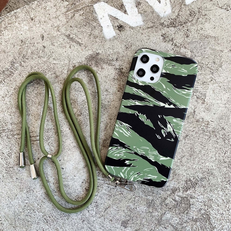 Camouflage Pattern IMD Shockproof TPU Protective Case with Lanyard For iPhone 11