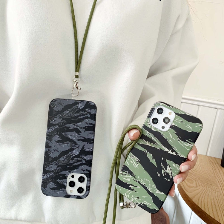Camouflage Pattern IMD Shockproof TPU Protective Case with Lanyard For iPhone 11 Pro