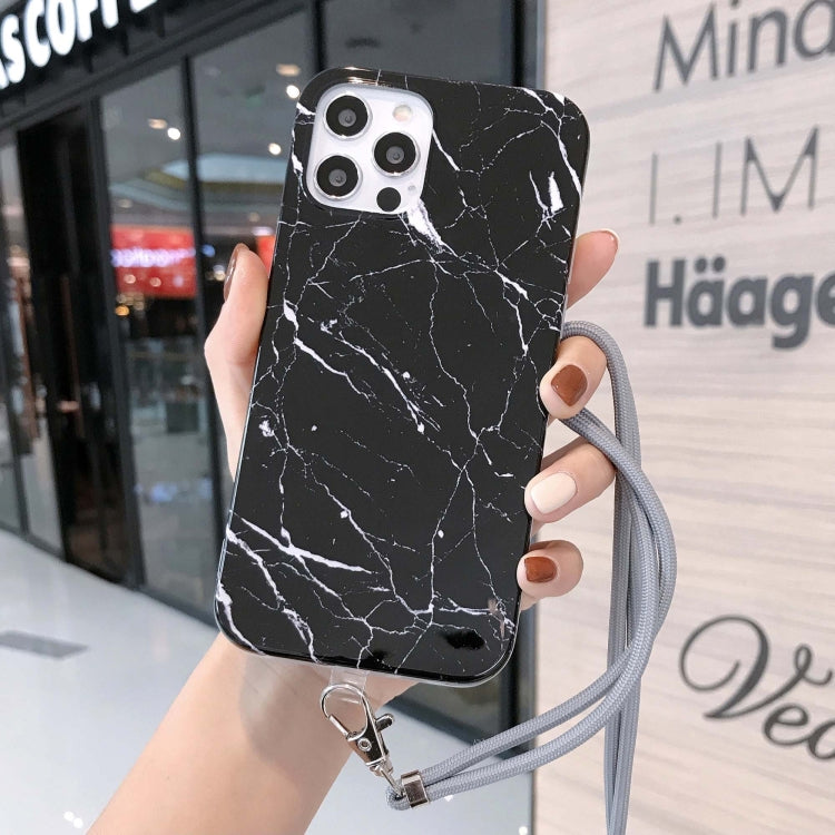 Marbled IMD Shockproof TPU Protective Case with Lanyard For iPhone 11 Pro
