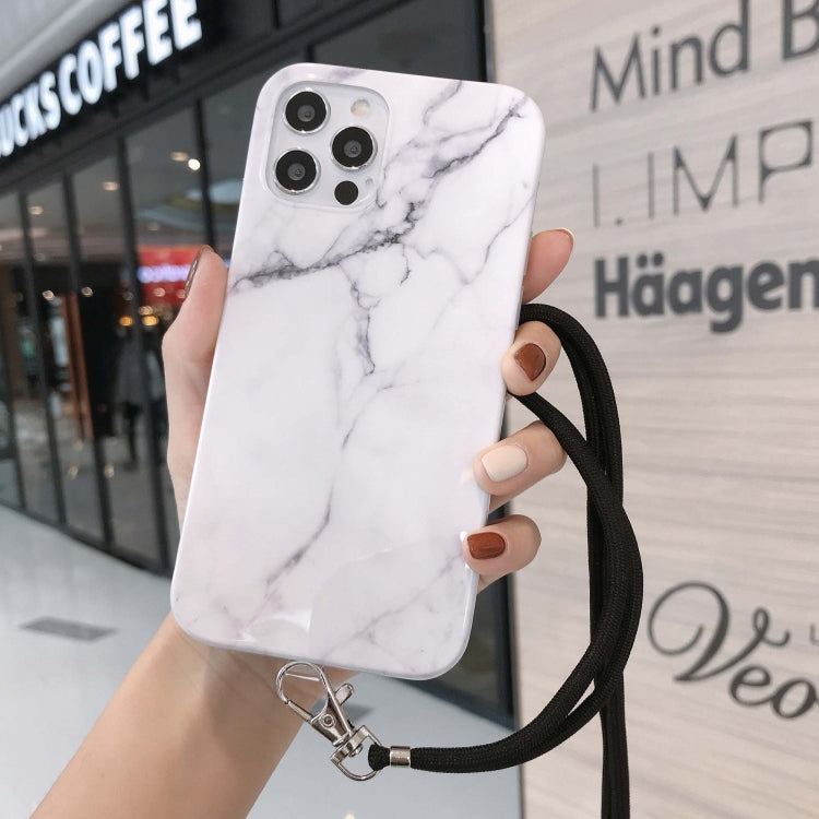 Marbled IMD Shockproof TPU Protective Case with Lanyard For iPhone 11 Pro