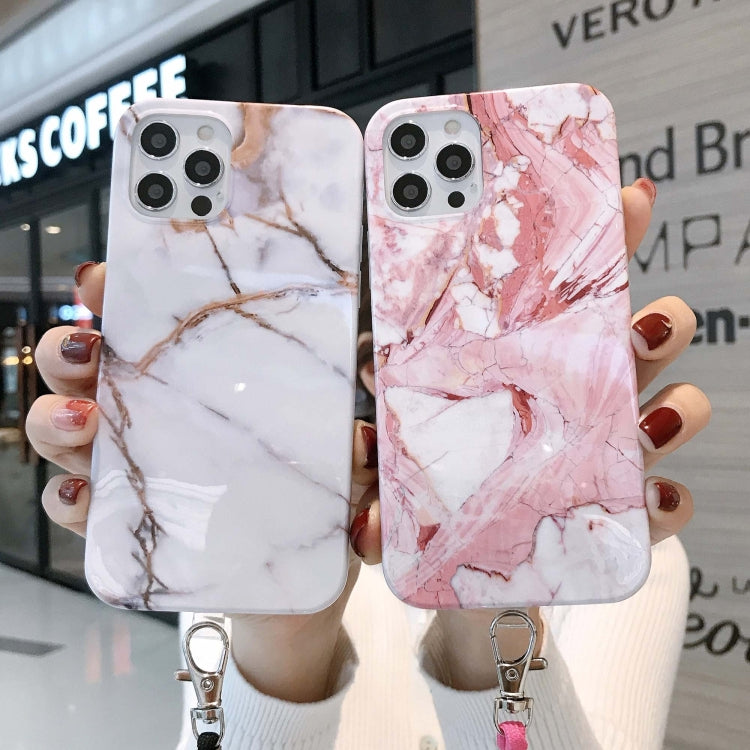 Marbled IMD Shockproof TPU Protective Case with Lanyard For iPhone 11 Pro