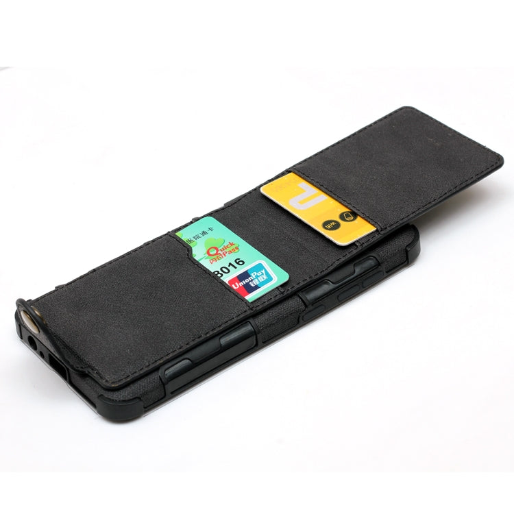 For Galaxy A8 (2018) Cloth Texture + TPU Shockproof Protective Case with Vertical Flip Card Slots