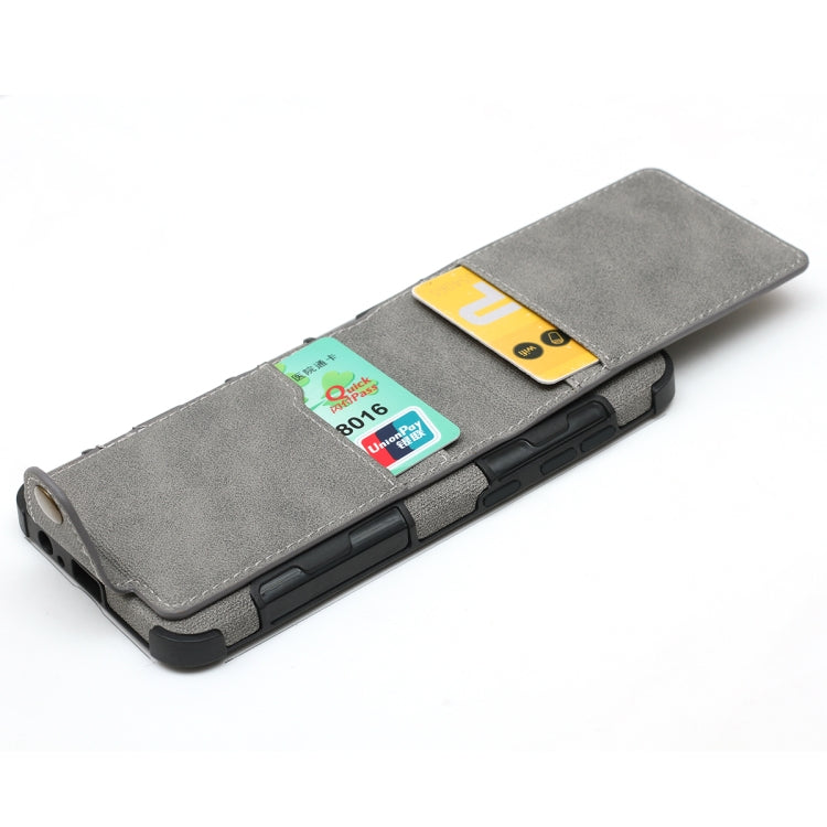 For Galaxy A8 (2018) Cloth Texture + TPU Shockproof Protective Case with Vertical Flip Card Slots