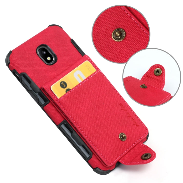 For Galaxy J5 (2017) Cloth Texture + TPU Shockproof Protective Case with Vertical Flip Card Slots