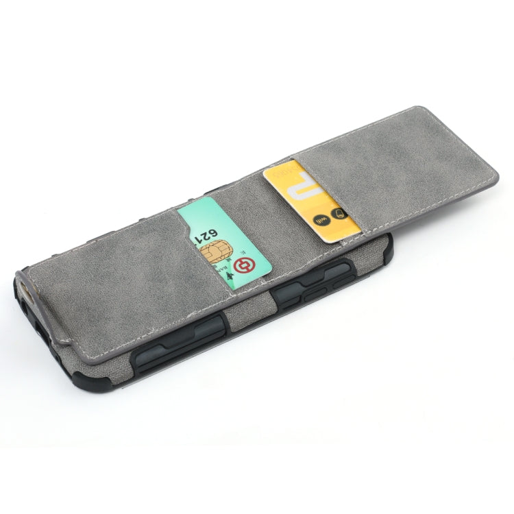 For Galaxy J5 (2017) Cloth Texture + TPU Shockproof Protective Case with Vertical Flip Card Slots