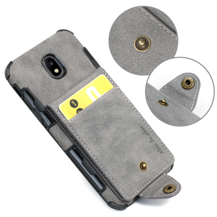 For Galaxy J5 (2017) Cloth Texture + TPU Shockproof Protective Case with Vertical Flip Card Slots