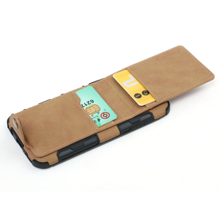 For Galaxy J5 (2017) Cloth Texture + TPU Shockproof Protective Case with Vertical Flip Card Slots