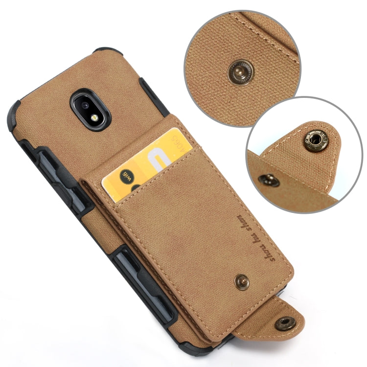 For Galaxy J5 (2017) Cloth Texture + TPU Shockproof Protective Case with Vertical Flip Card Slots