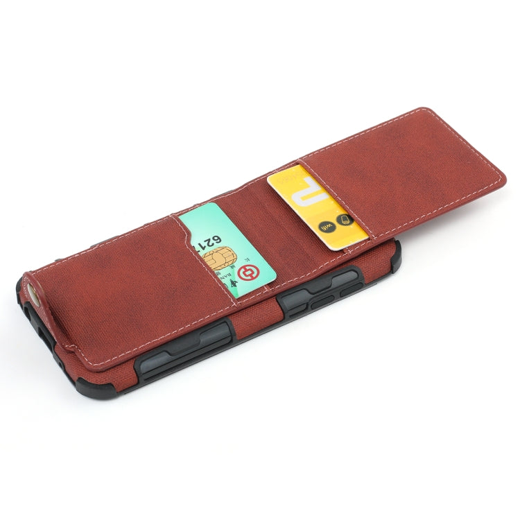 For Galaxy J5 (2017) Cloth Texture + TPU Shockproof Protective Case with Vertical Flip Card Slots