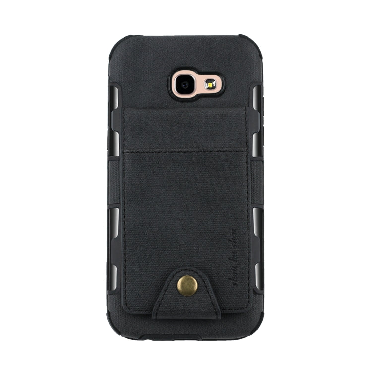 For Galaxy A5 (2017) Cloth Texture + TPU Shockproof Protective Case with Vertical Flip Card Slots