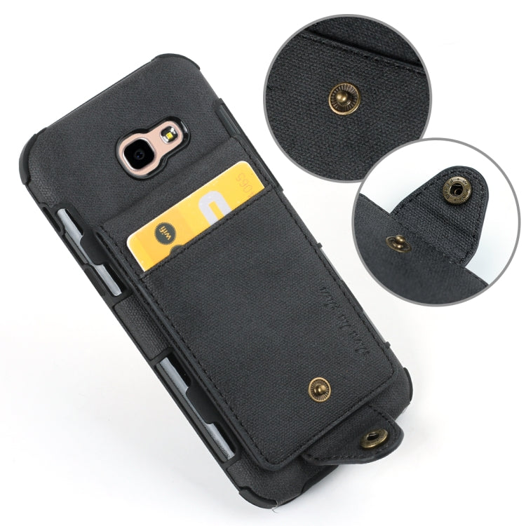 For Galaxy A5 (2017) Cloth Texture + TPU Shockproof Protective Case with Vertical Flip Card Slots